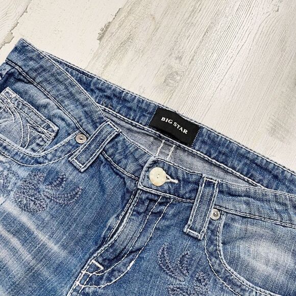 Big Star Floral Embroidered Low Rise Ankle Jeans Size 30 - Picture 4 of 7